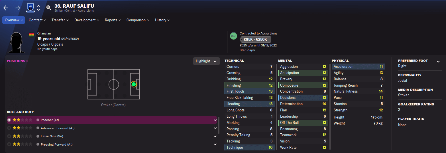 FM22 African wonderkid Rauf Salifu