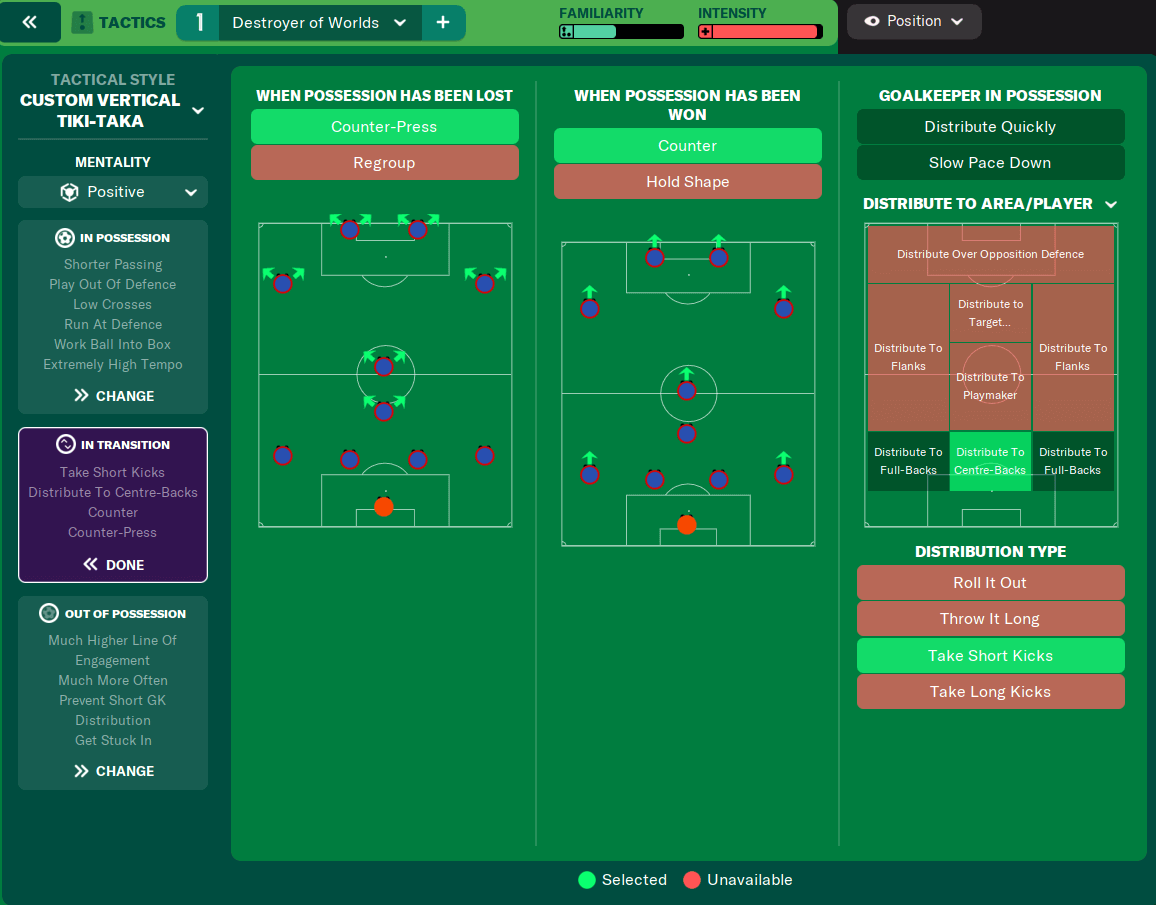 FM22 tactic Destroyer of worlds - in transition instructions