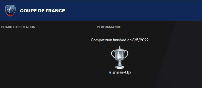 fm22 tactics 4 3 3 destroyer paris fc coupe de france runners up