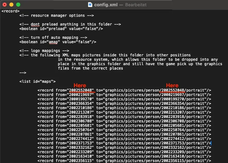 How to manually IDs in config file