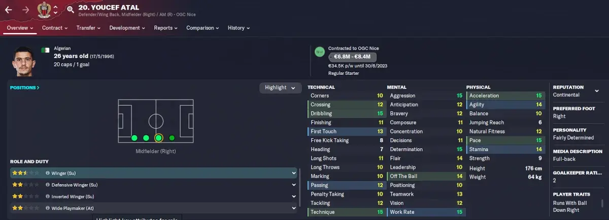 FM23 wingback bargain Youcef Atal