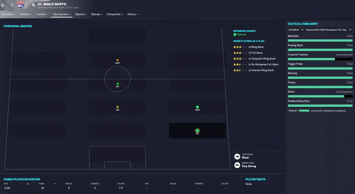 Players tactical familiarity positional abilities