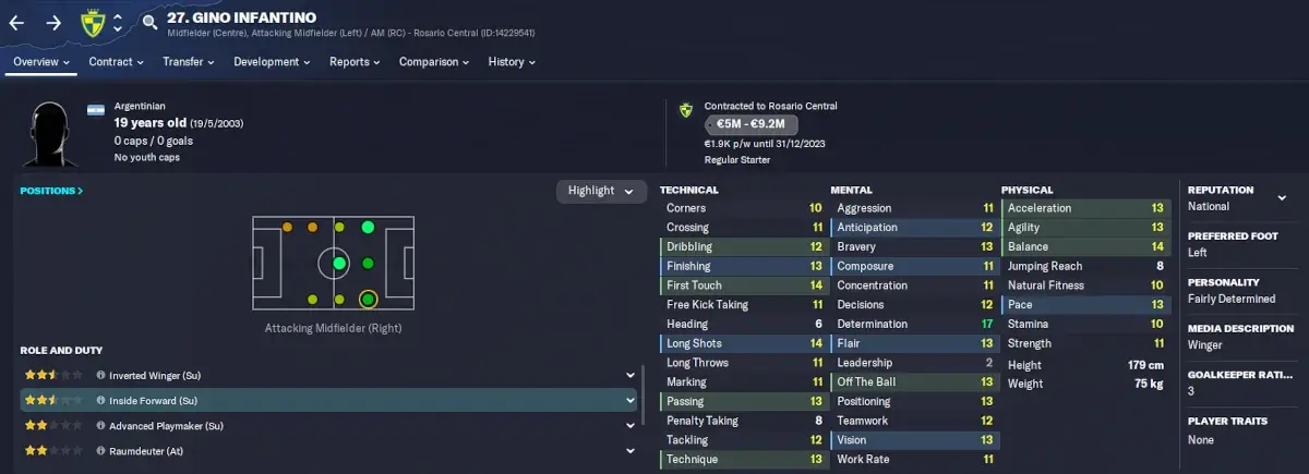 FM23 Wonderkid Gino Infantino